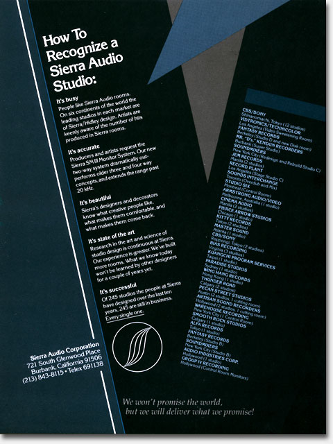 Sierra Audio Ad for Kent Duncan, Kendun Recorders, Tom Hidley. Eric Wrobbel Design. https://www.ericwrobbel.com/art/sierra.htm