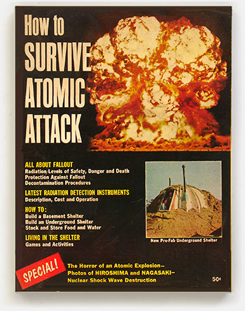 'How To Survive Atomic Attack'-- a cheery little publication designed to make you feel 'empowered' to survive a nuclear war. From 'Communists and Bomb Shelters' at the web's largest private collection of antiques & collectibles: https://www.ericwrobbel.com/collections/bomb-shelters.htm