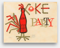 Vintage invitation to a 'Coke Party' circa 1960. From 'Greeting Cards' at the web's largest private collection of antiques & collectibles: https://www.ericwrobbel.com/collections