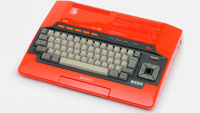 IBM chose a bland putty-beige for their first personal computer in 1981 and most others fell into lockstep with that, even Apple. But Sony dared to be different in 1984 when they offered this stunning red HB-101 Hit Bit. The public, of course, armed with their so-called 'good taste' soundly rejected it. Color is only for children, or so the drab would have us believe. See 'Small Computers' at the web's largest private collection of antiques & collectibles: https://www.ericwrobbel.com/collections