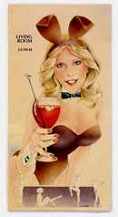 What the likes of Elvgren and Petty did for guys in the 1940s, the uncredited artist on this vintage Playboy Club Menu cover does for guys who came of age in the 1970s. Los Angeles Playboy Club (Century City). From 'Collecting Pop Culture' at the web's largest private collection of antiques & collectibles: https://www.ericwrobbel.com/collections
