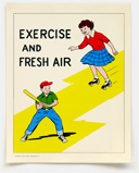 Hayes Safety Posters for school classrooms. 'Exercise and Fresh Air.' Published by Hayes School Publishing Co., Wilkinsburg, Pennsylvania, 1961. From 'More of the Way Things Were' at the web's largest private collection of antiques & collectibles: https://www.ericwrobbel.com/collections