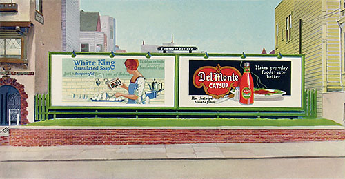 Remember when billboards were 'nice?' When the art on them was beautiful and pleasant? Neither do I. But in 1923 this is how outdoor advertiser Foster and Kleiser showed their work saying they enhance 'impression value' by 'beautifying [with] the placement of lawns and flowers.' My, things have certainly changed in the billboard business. From 'The Way Things Were' at the web's largest private collection of antiques & collectibles: https://www.ericwrobbel.com/collections/way-things-were-1.htm