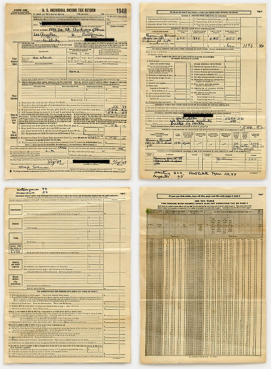 The entire 1948 federal income tax return was FOUR pages, including the tax table! In those four pages were included the complete Schedules A, B, C, D, E, and F, income from wages, self-employment, pensions, annuities, rents, royalties, estates, trusts, partnerships, and capital gains! Itemized deductions too, and even depreciation! From 'The Way Things Were' at the web's largest private collection of antiques & collectibles: https://www.ericwrobbel.com/collections/way-things-were-1.htm